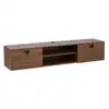 Image de Meuble tv suspendu 160 cm industriel bois foncé