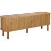 Image de Meuble tv scandinave rectangulaire 2 portes l150 cm effet bois clair