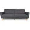 Image de Canapé convertible 3 places en tissu gris foncé