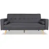 Image de Canapé convertible scandinave 3 places en tissu gris foncé