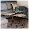 Image de Lot de 3 tables basses acier et effet marbre gris