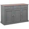 Image de Buffet 3 portes 3 tiroirs coloris gris