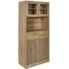 Image de Buffet vaisselier multi-rangement effet bois avec tasseaux