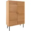 Image de Buffet haut 2 portes effet tasseaux teinté chêne clair