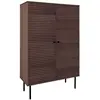 Image de Buffet haut 2 portes effet tasseaux teinté chêne foncé
