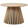 Image de Table basse ronde pied central relief mdf placage chêne clair