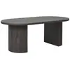 Image de Table basse ovale pieds relief mdf effet bois foncé