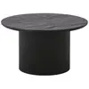 Image de Table basse ronde 80cm pieds relief mdf effet bois foncé