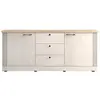 Image de Buffet 2 portes 3 tiroirs aspect chêne blanchi et chêne clair
