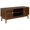 Image de Meuble tv 2 portes 2 niches bois et mdf pieds pin chêne foncé