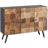 Image de Buffet 2 portes 3 tiroirs acier et bois massif