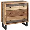 Image de Commode 3 tiroirs en palissandre et métal noir