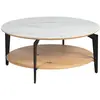 Image de Table basse ronde en chêne et métal gris