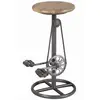 Image de Tabouret réglable en bois massif et métal gris