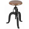 Image de Tabouret réglable en bois massif et métal noir