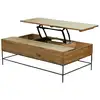 Image de Table basse avec plateau relevable en chêne massif brun 122x71cm