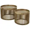 Image de Lot de 2 tables basses rondes ajourées en manguier