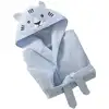 Image de Peignoir de bain en coton bleu 2 ans