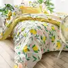 Image de Housse de couette en coton jaune citron 140x200cm
