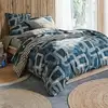 Image de Housse de couette en coton bleu 240x220cm