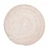 Image de Tapis rond tissé main en jute idéal pour un salon, blanc ø100cm