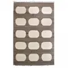 Image de Tapis salon tissé main en laine motif rond, beige et marron 200x300