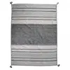 Image de Tapis chambre, kilim tissé main en coton, motif ethnique, gris 120x170