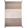 Image de Tapis chambre, kilim tissé main en coton motif ethnique, beige 120x170