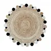 Image de Tapis rond en jute, tapis artisanal tissé à la main, beige ø120cm