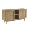 Image de Buffet effet chêne et cannage rotin 150 cm