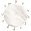 Image de Tapis rond coton pompon beige D90cm