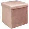 Image de Pouf coffre de rangement rose poudré
