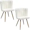 Image de Lot de 2 chaises design effet bouclette blanches