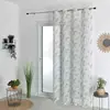 Image de Voilage tamisant en étamine fleurie polyester taupe 140x240 cm