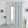 Image de Voilage tamisant en étamine fleurie polyester gris clair 140x240 cm