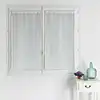 Image de Paire de petits voilages unis à rayures fantaisie polyester blanc