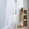 Image de Voilage pompons brodés polyester blanc 140x260 cm