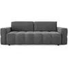 Image de Canapé convertible coffre noyer 4 places en velours gris graphite
