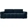 Image de Canapé convertible coffre noyer 4 places en velours bleu paon