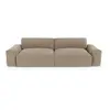 Image de Canapé 3 places en tissu tramé toucher doux taupe