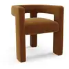 Image de Fauteuil de salle à manger en tissu tramé terracotta