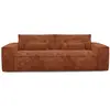 Image de Canapé convertible express 3 places en velours gaufré terracotta
