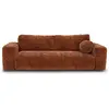 Image de Canapé convertible avec coffre 4 places en velours texturé terracotta