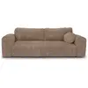 Image de Canapé convertible avec coffre 4 places en velours côtelé xxl taupe