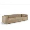 Image de Canapé 4 places en velours à motifs beige taupe