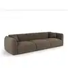 Image de Canapé 4 places en tissu tramé toucher doux marron glacé