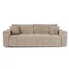 Image de Canapé convertible express 4 places en velours gaufré beige