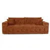 Image de Canapé convertible express 4 places en velours gaufré terracotta