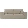 Image de Canapé convertible express 3 places en tissu tramé toucher doux beige