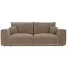 Image de Canapé convertible express 3 places en tissu tramé toucher doux marron